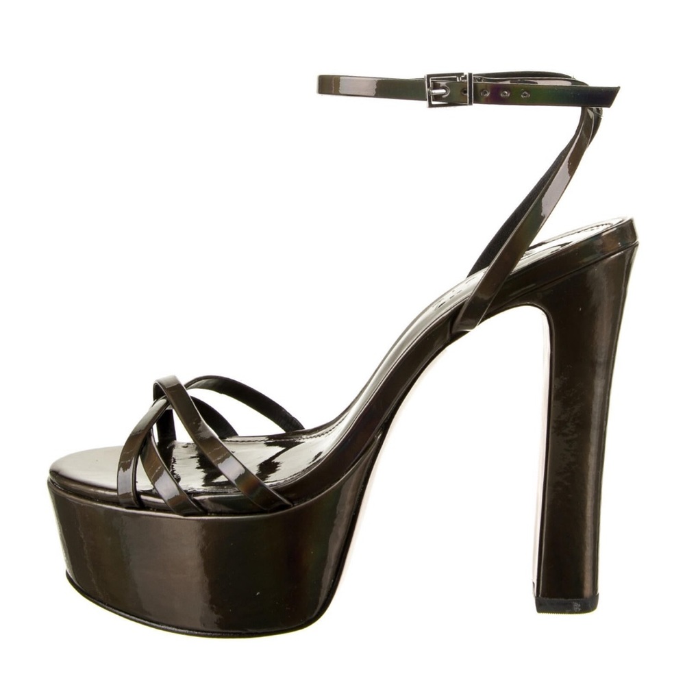 Schutz patent leather platform heels